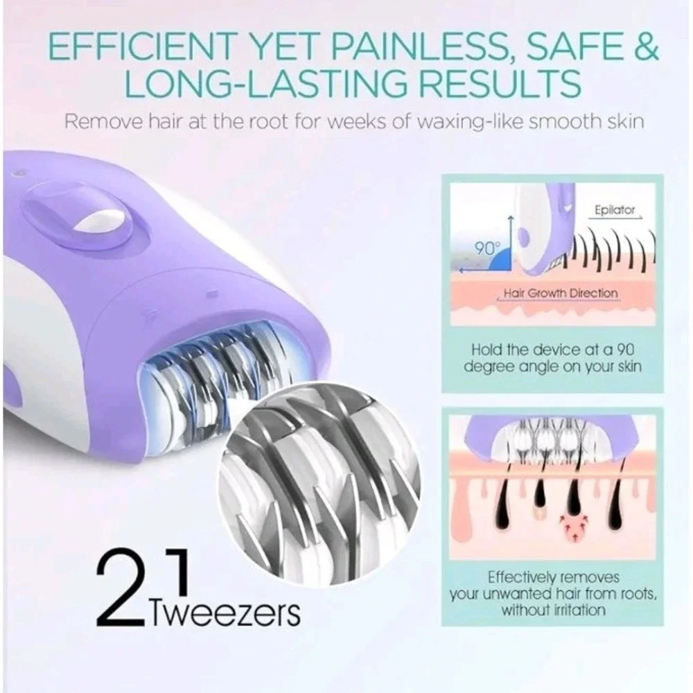 Epilator for Women-Cordless Epilators Hair Removal for Women, 4-In-1 Electric Ra
